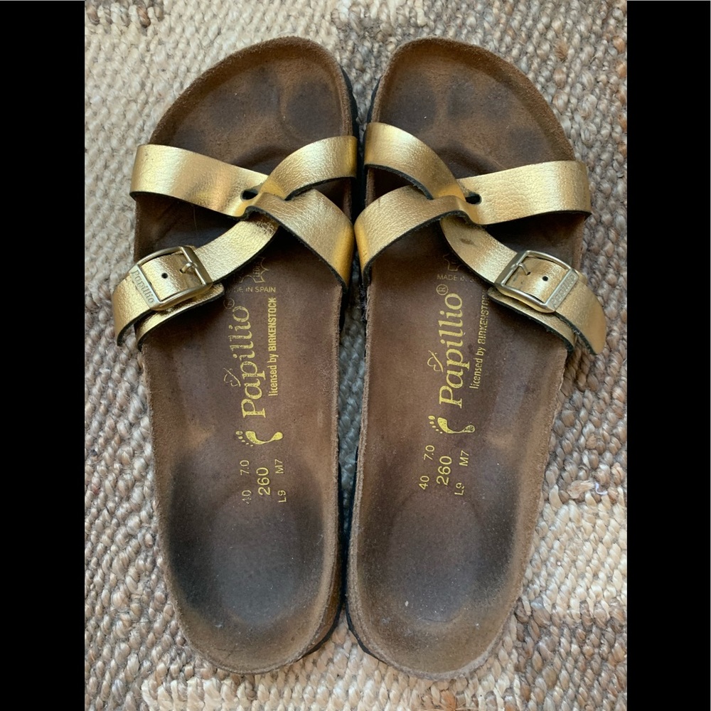 Birkenstock Papillo gold sandals size 40 size 9